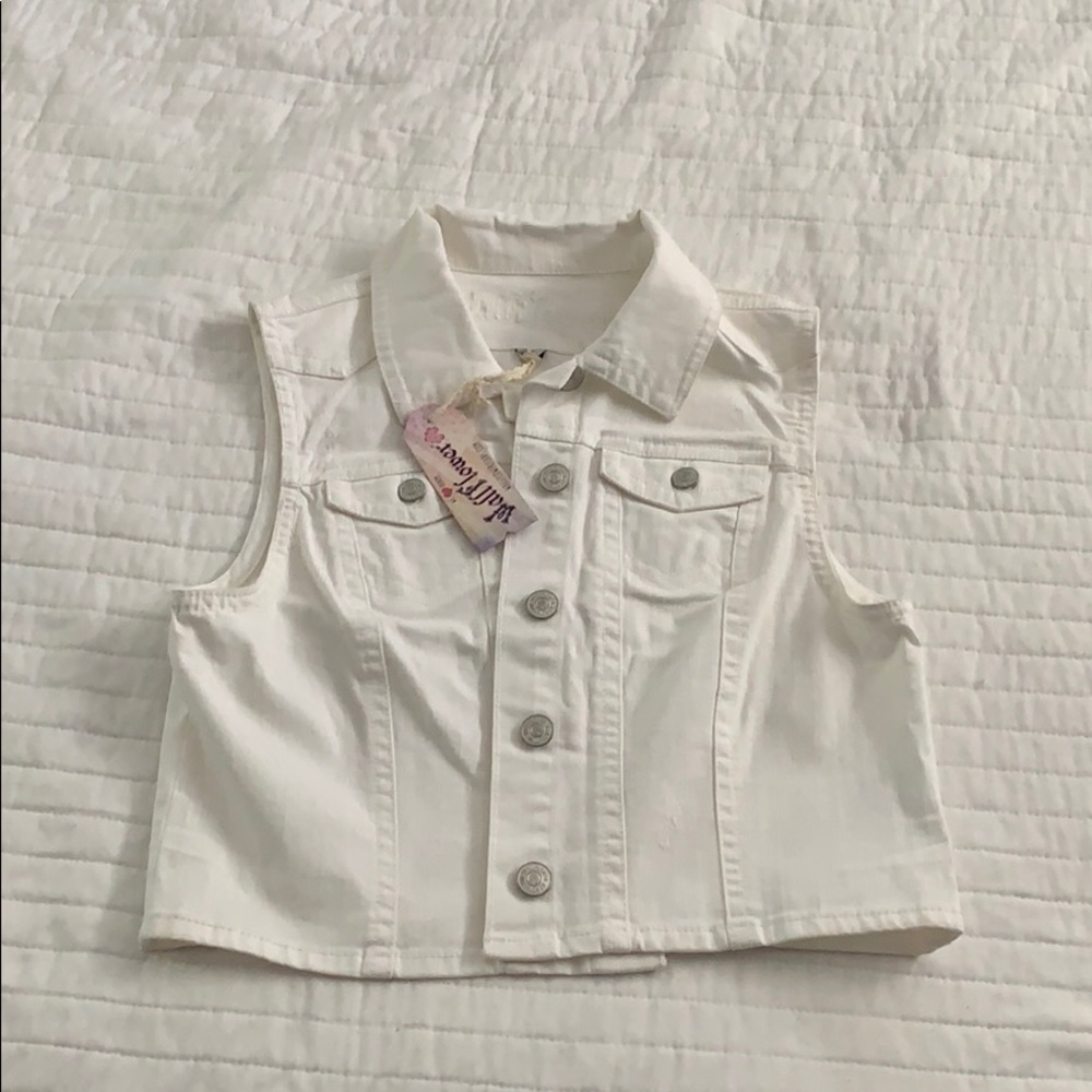 White Levi vest, slightly distressed